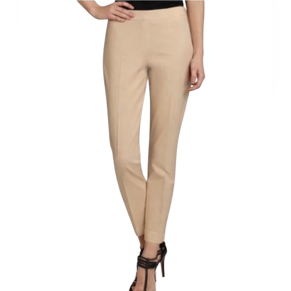 Theory Belisa Bistretch Tapered Pants Light Tan Size 6
